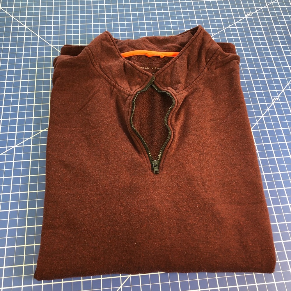 Men's Rust Half-Zip Sweatshirt